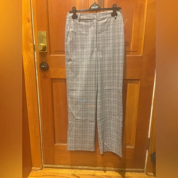 Nordstrom British Plaid High Waist Wide Leg Pants - NWOT - Picture 3 of 14